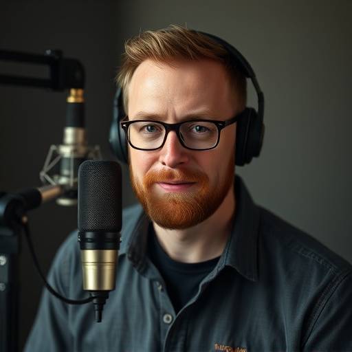 Portrett av Jon Svendsen, podcastprodusent i Akkord Lydstudio